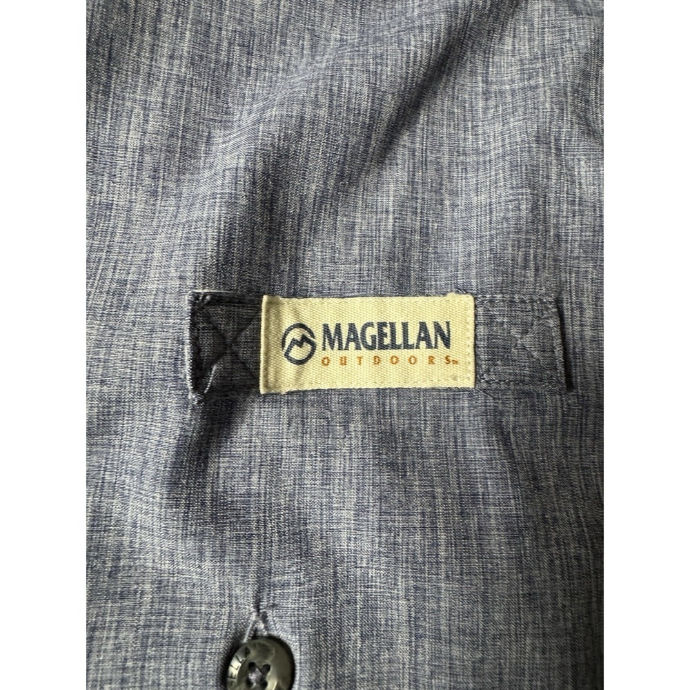 Magellan Fish Gear Shirt Mens XL Blue Fishing Button Up Vented Moisture Wicking - Picture 12 of 16
